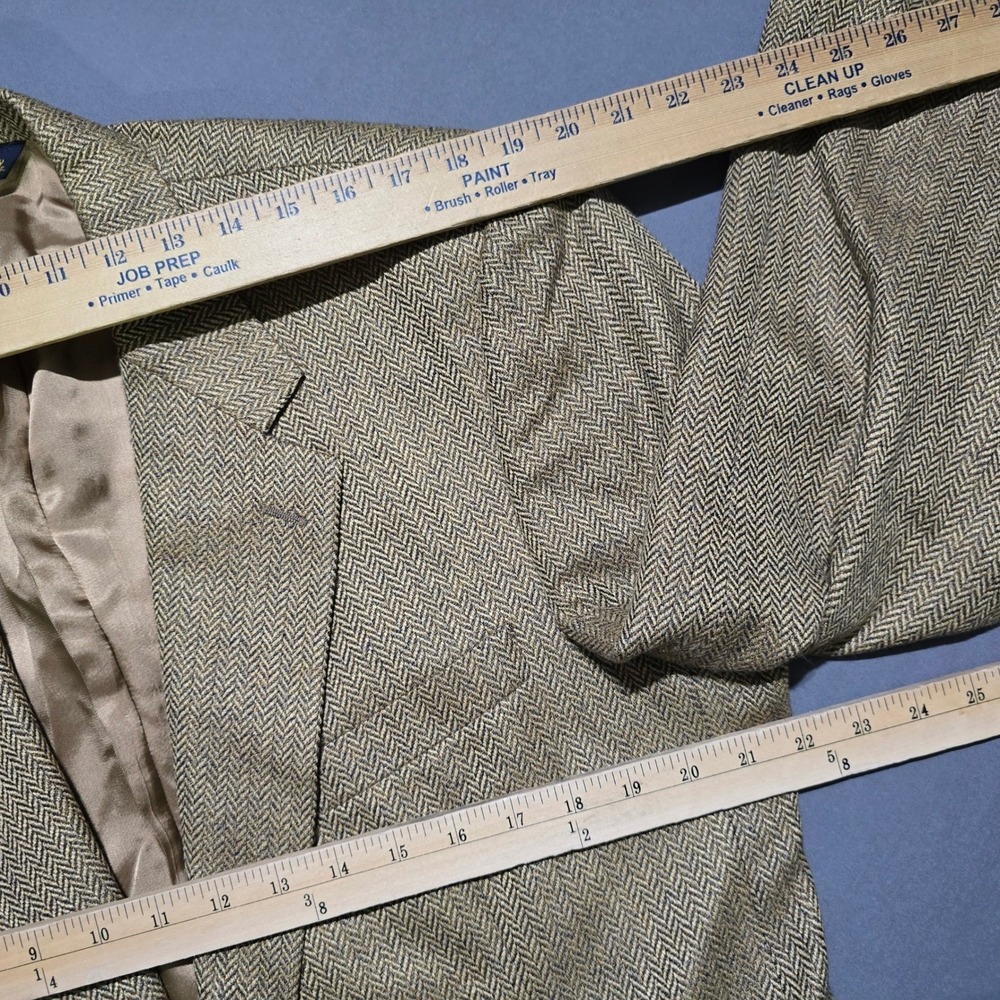 Brooks Brothers Sport Coat Mens 43L Herringbone Blazer Two Button USA Made VTG - Picture 5 of 8